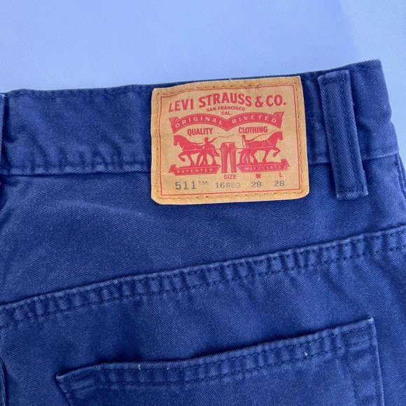 LEVI’S 511 Mens Jeans Size 28 X 28 16 Regular Blue Straight Leg Soft 100% Cotton - Picture 4 of 11